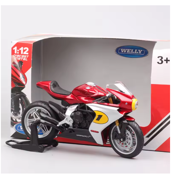Welly 1/12 Scale MV Agusta F3 RR 2022 Superveloce Ago Motorcycle Model Diecasts & Toy Vehicles Race Bike For Collectible Moto