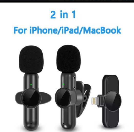 2.4G Wireless Lavalier Microphone Noise Cancelling Audio Video Recording for iPhone/iPad/Android/Xiaomi/Samsung Live Game Mic