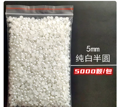 Wholesale 1 Pack 3000-10000PCS 1.5MM-6MM White Beige Flatback Semi Ball Pearls Nail Art Rhinestones Jewelry Manicure Charms