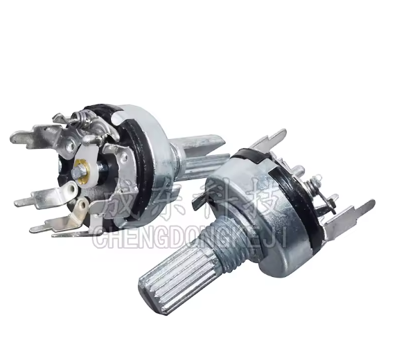 5PCS RV17 with switch potentiometer B10K20K50K handle length 15mm diameter 17MM 5pin 10K 20K 50K