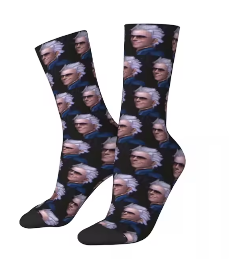 Vergil From The Devil May Cry Series Socks Harajuku Quality Stockings All Season Long Socks for Man's Woman's Birthday Present