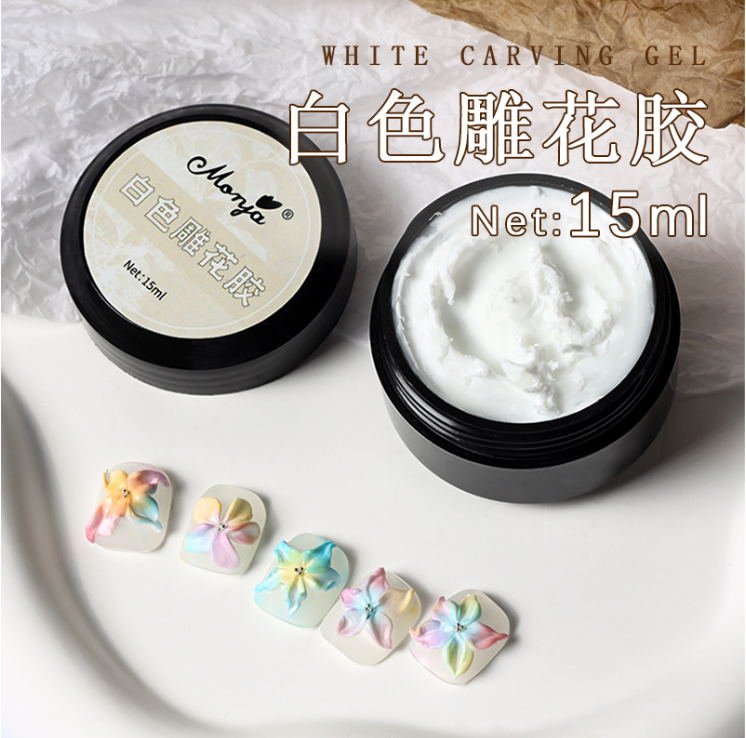 New nail art carving glue relief wash-free painted plaster glue micro-carving glue white sand three-dimensional carving plaster glue
