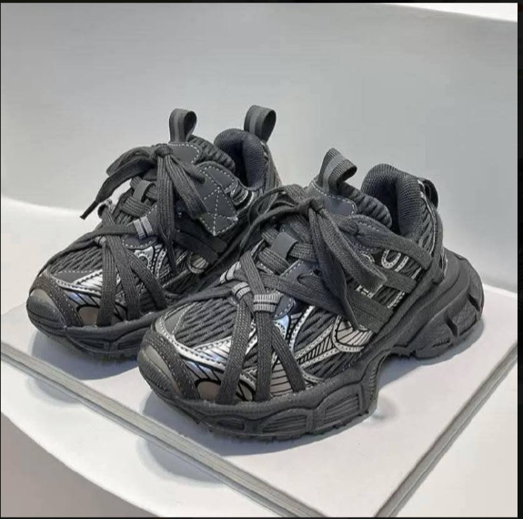 Girls' daddy shoes 2025 spring children's shoes winter plus velvet boys' daddy shoes breathable running shoes
