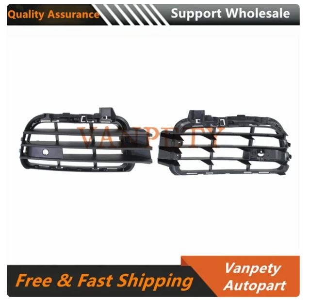 7P68546619B9 7P68546629B9 New Front L and Right R Textured Bumper Insert Outer Grille a pair For VW Touareg 2011- 2014