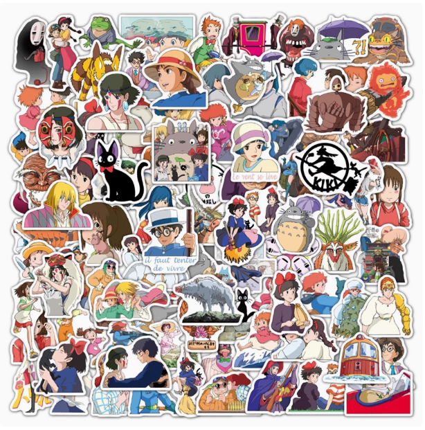 100 Hayao Miyazaki Japanese cartoon graffiti stickers notebook decoration water cup mobile phone shell handbook waterproof stickers