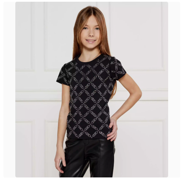 MK girls' beaded round neck half-sleeved umbrella skirt can be matched