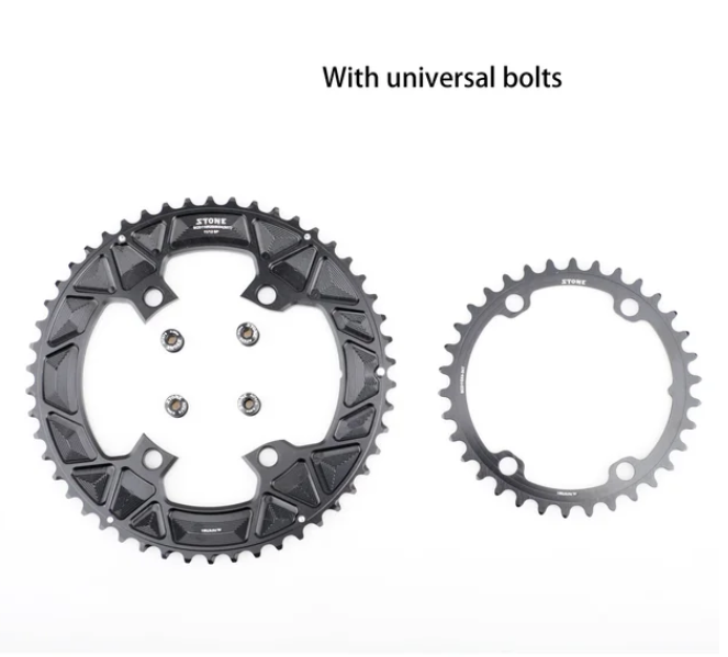 STONE Double Chainring BCD 110mm 4 Bolts for 105 R7100 Ultegra R8100 R9200 Dura Ace Road Bike Chainwheel Chain Ring