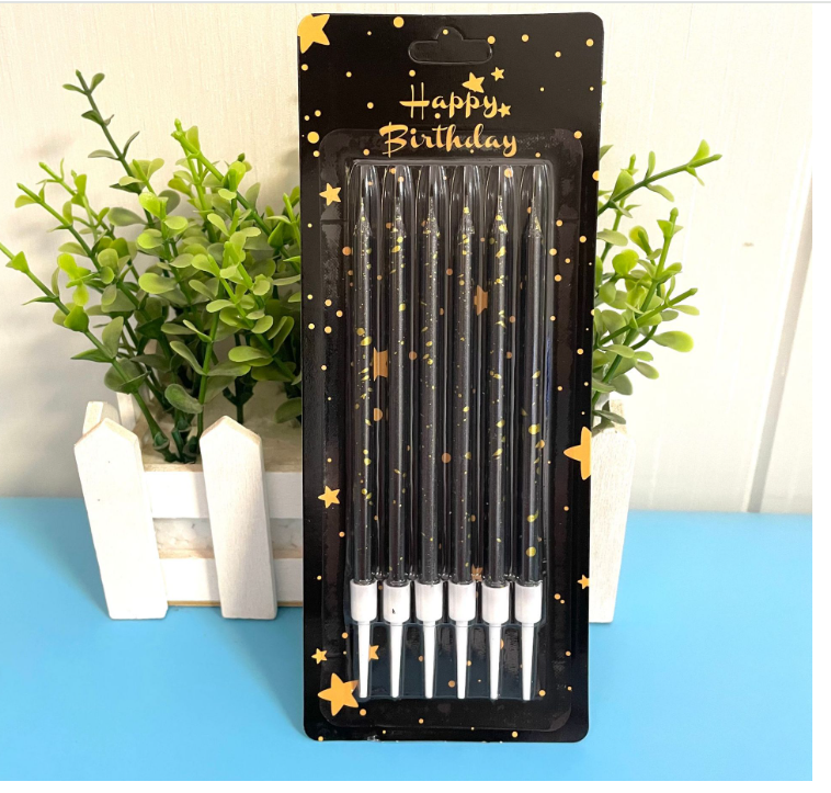 Gradient light rod birthday candles creative romantic party cake birthday supplies personality gold-plated gradient light rod candles