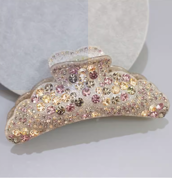 Japanese and Korean popular hair accessories Korean large rhinestone hair clip medium hair clip ponytail clip hair clip