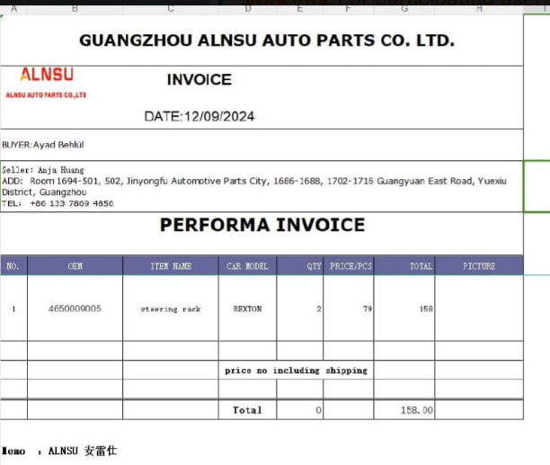 Steering rack and pinion for Ssangyong ActYon 46500-09005 4650009005 4650009005D 465000900B 46500-09006
