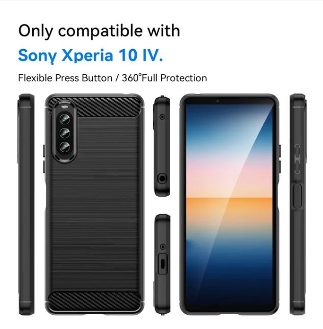 for Sony Xperia 10 5 1 V IV III II Xperia 8 TPU Case Soft Silicon Brushed with Texture Carbon Fiber Design Cover Xperia 10 IV