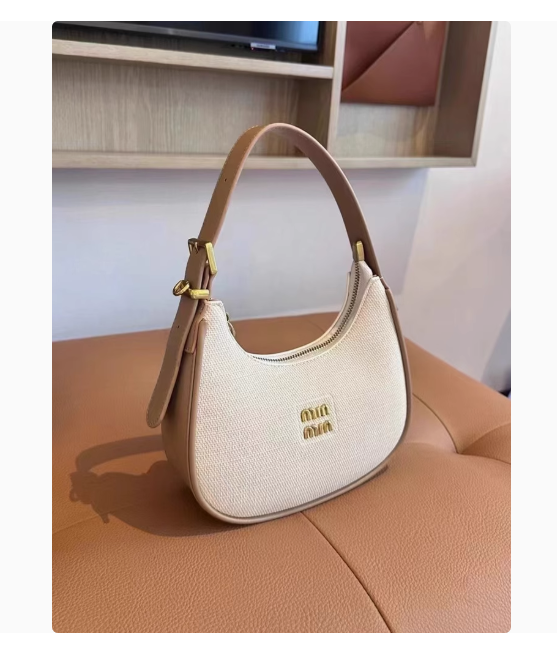 MY & FSNH high-end niche fashion underarm handbag female 2024 new versatile shoulder crossbody crescent bag