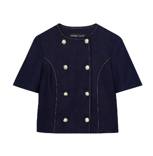 Foreign trade hot 2025 European and American ins style simple niche women's clothing thread with short-sleeved blazer - straight pants