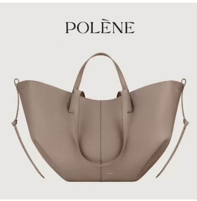 Polene bucket-shaped handbag women's handbag new style wing tote Cyme cowhide handbag simple and fashionable