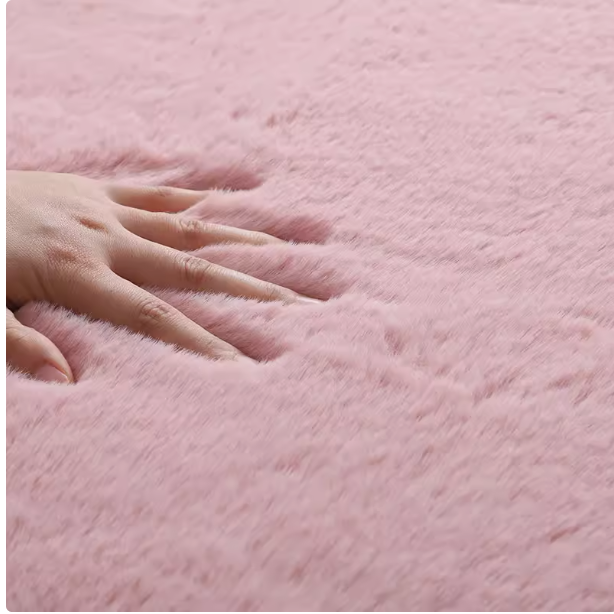 Imitation rabbit fur carpet thick living room coffee table blanket bedroom tatami bay window mat plush machine washable non-slip sound insulation