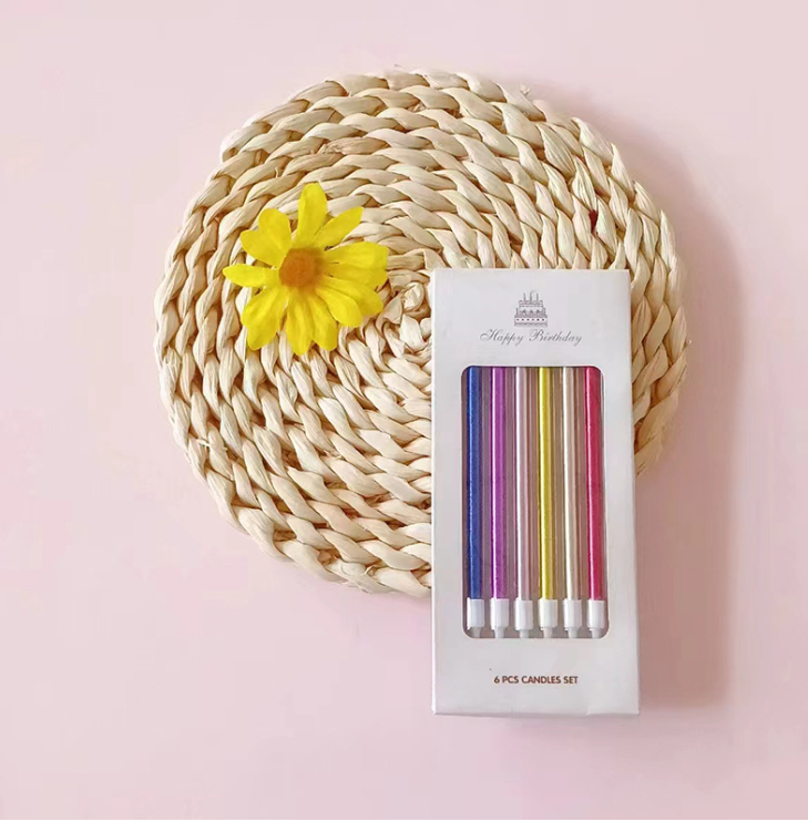 Pencil candle creative gold-plated long rod birthday candle romantic party baking birthday cake atmosphere decoration candle