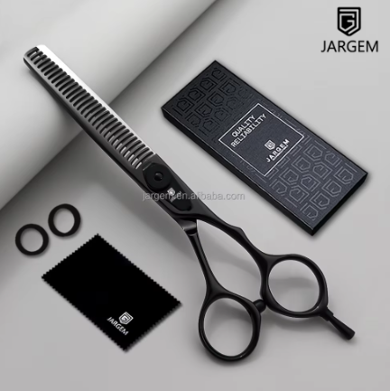 Professional Hair Scissors Kit Black Coated Hairdressing Scissors Set Fine Cutting Barber Scissors Shears