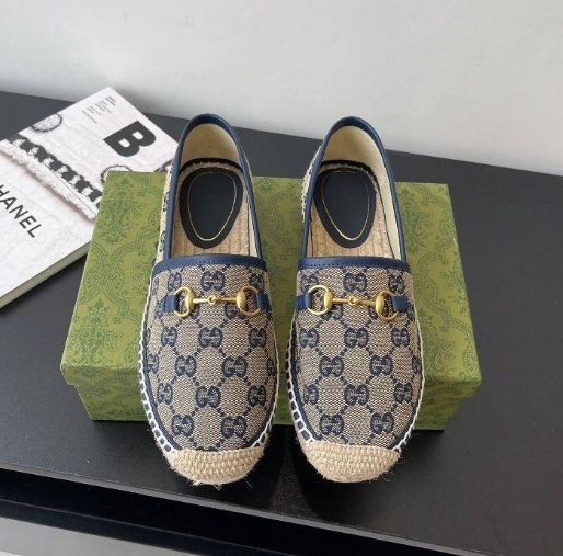 Foreign trade G embroidery horsebit knitted fisherman shoes women's 2025 new fashion casual senior one-foot slipper women