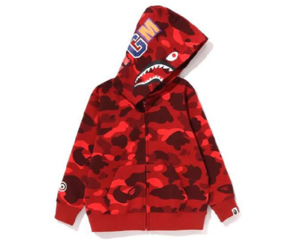 100% Cotton Original Edition Bathing Ape Shark Camo Zip Up Streetwear Outfit Hip Hop Sweatshirt Men Women Unisex BAPEES Hoodie