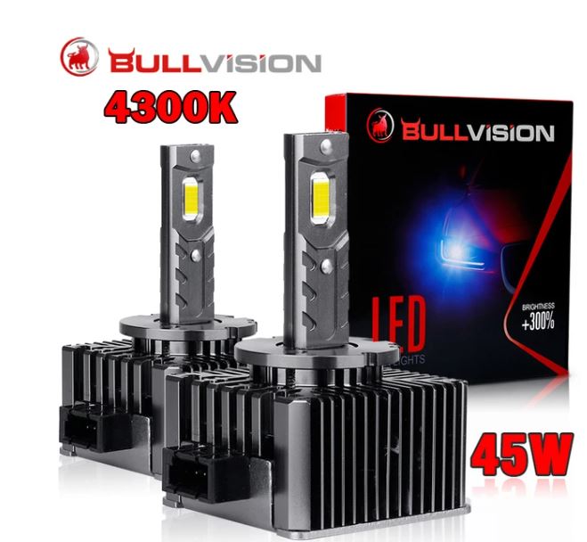 Bullvision D3S LED Headlights HID D1S D2S D4S D5S D8S D1R D2R D3R Turbo LED 30000LM Two-sided CSP Chip 6500K 4300K 90W Plug&Play