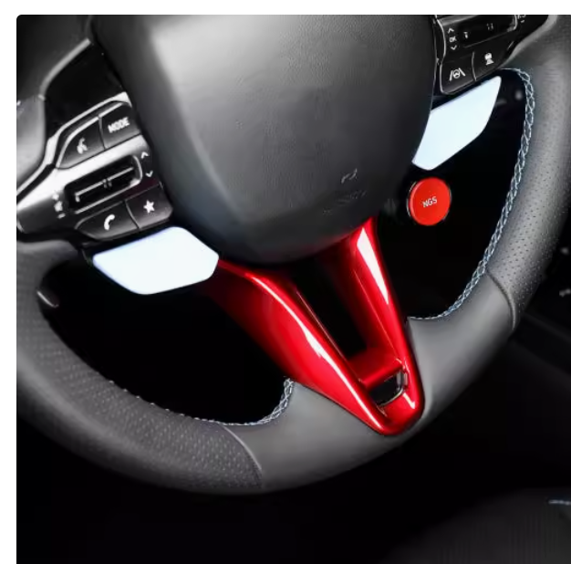 Suitable for Hyundai Elantra N Veloster steering wheel cover carbon fiber decoration modification