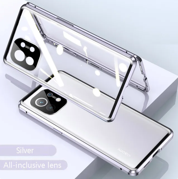 Metal Frame Double Sided Glass Magnetic Phone Case For XIAOMI MI Poco F5 F4 F3 X3 X4 GT M4 Pro 5G Camera Lens Cover Cases