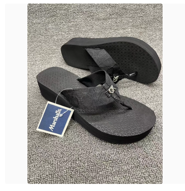 Genuine 23 summer new style ladies fashion casual flip flops thick bottom heightened beach sandals female ck