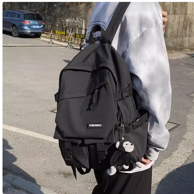 High school student backpack men's ins trendy campus backpack female college students simple large capacity backpack Korean version 2024