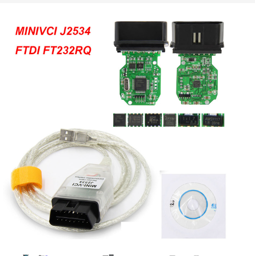 mini vci For Toyota TIS Techstream V18.00.008 minivci FTDI For J2534 Auto Scanner OBD OBD2 Car Diagnostics cable MINI-VCI Cable