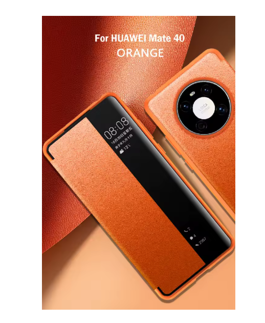 Vegan Leather SmartCase For Huawei Mate 40 30 40E 50 50E 60 Pro Flip Cover Magnetic Suction Side View Window Auto Wake Up Sleep