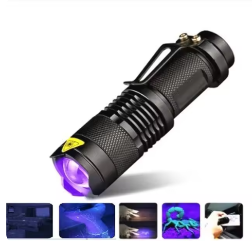 Ultra Violet LED Flashlight Blacklight Light 395 NM Inspection Lamp Torch Light UV Lamp Zoomable 3 Modes Ultraviolet Lamp