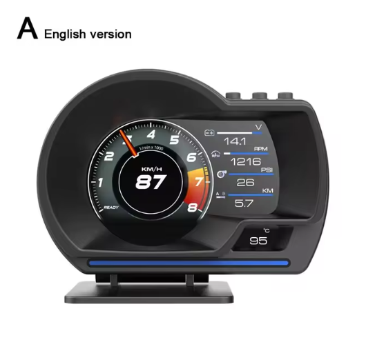 HUD A501 OBD2 Car Head Up Display Smart Car Water&Oil Auto Gauge Digital Temp Odometer Security Alarm RPM Up Display Meter I8W5