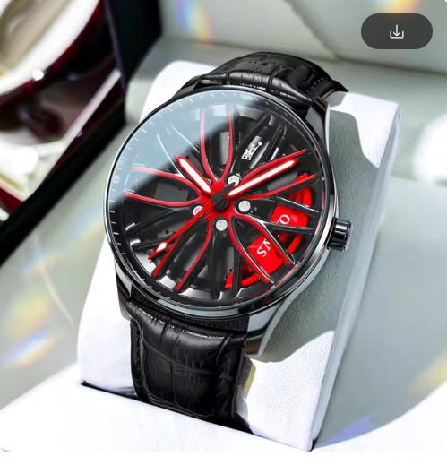 OLEVS Wheel Men's Luxury Watch Waterproof Rotary Sport Car Rim Man Watch High Quality Fashion Best Selling Quartz Men's Watches