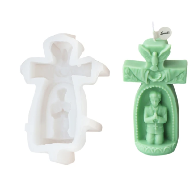 3D Silicone Mould Church Prayer Boy/Girl Mold Epoxy Resin Molds for Ornament Crafting Moulds