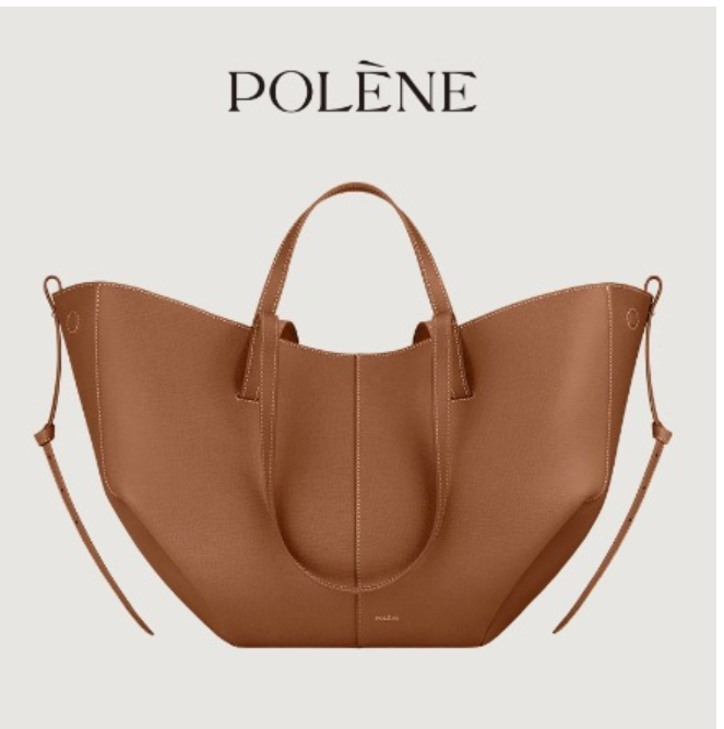 Polene bucket-shaped handbag women's handbag new style wing tote Cyme cowhide handbag simple and fashionable