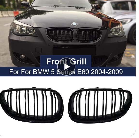 Car Front Kidney Grilles Racing grill for BMW E60 E61 5 Series M5 520I 535I 550I 2004-2009 Dual line Double Slat Auto Styling