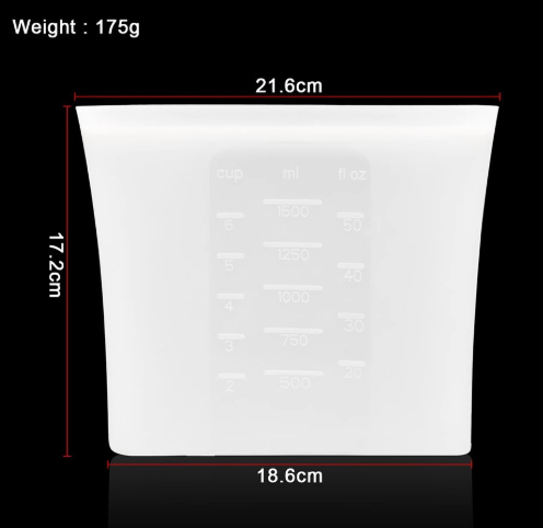 Thickened silicone sealing bag household kitchen refrigerator food grade fresh-keeping bag vegetable food self-sealing silicone packaging bag