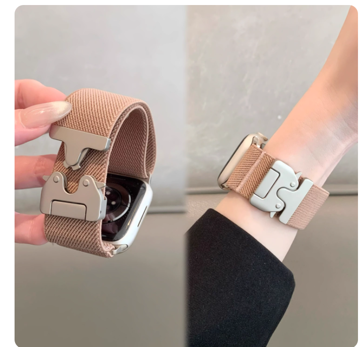 Suitable for Apple Watch iwatch10 strap comfortable breathable elastic braided parachute buckle applewatch98