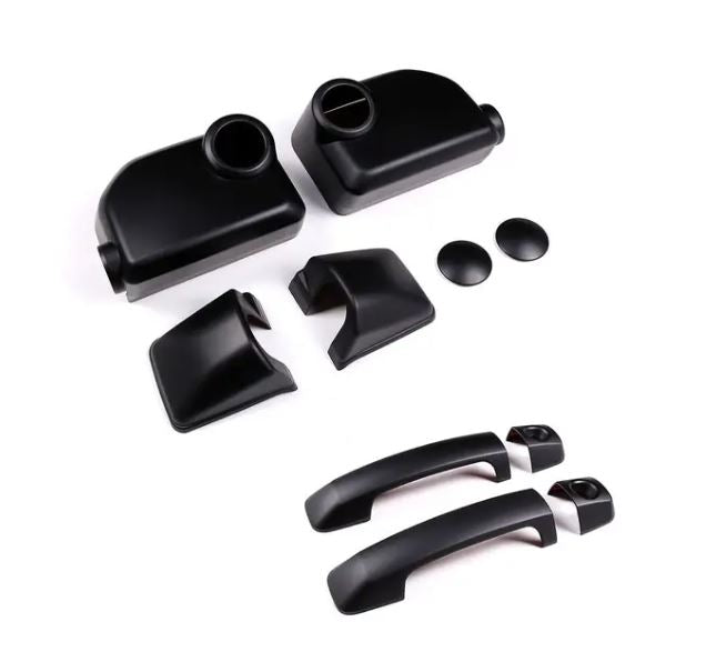 For 2007-2021 Toyota FJ Cruiser Door Handle & Side view Mirror Matt Black Trim Cover Set Car Accessories