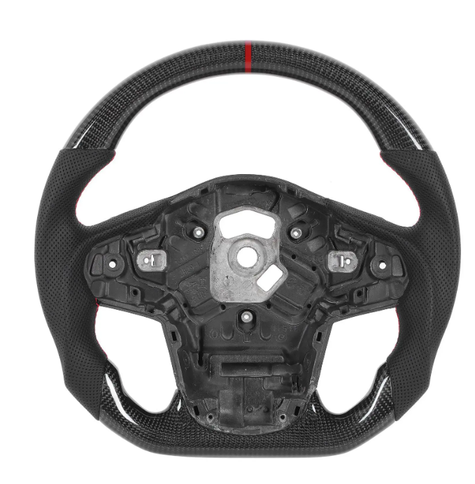 Carbon Fiber Steering Wheel Nappa Perforated Leather For Toyota GR Supra A90 2020+