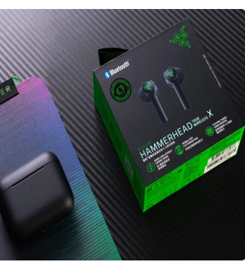 Razer HAMMERHEAD True X Wireless Gaming Earbuds Low Latency Bluetooth 5.2 TWS Black Smart Touch Sport Headphone Earbuds