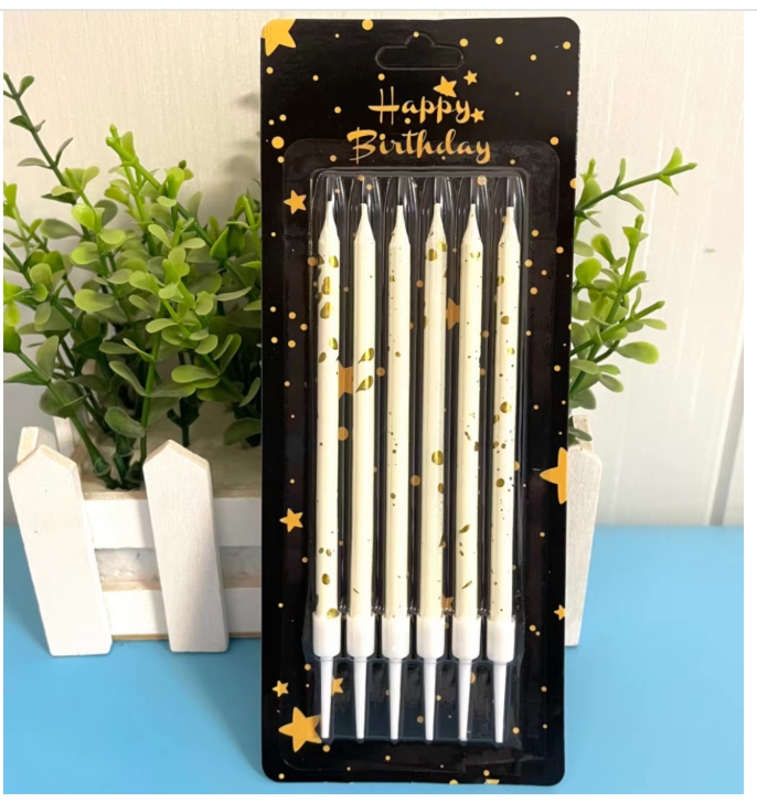 Gradient light rod birthday candles creative romantic party cake birthday supplies personality gold-plated gradient light rod candles