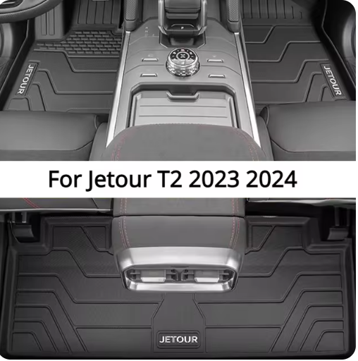 For Jetour T2 Traveler 2023 2024 Car Floor Mats TPE Single Layer Foot Pads Salon Carpet Full Cover Interior Accessories