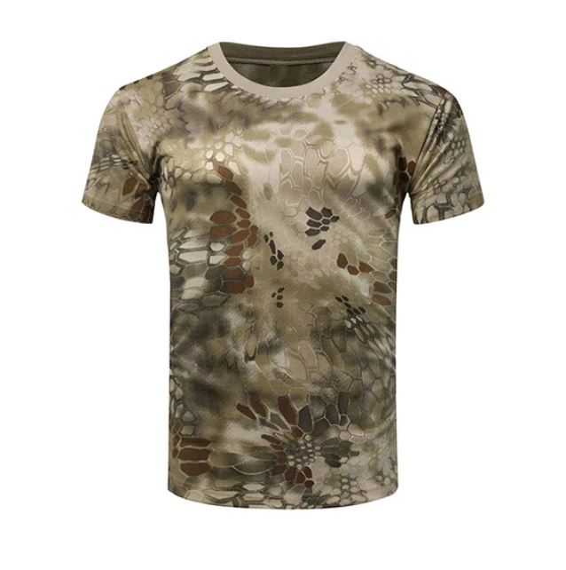 Men Sports T-Shirt Tactical Summer Military Camouflage T-shirts Quick Dry Short Sleeve O Neck Tops Hiking Hunting Combat Tshirt