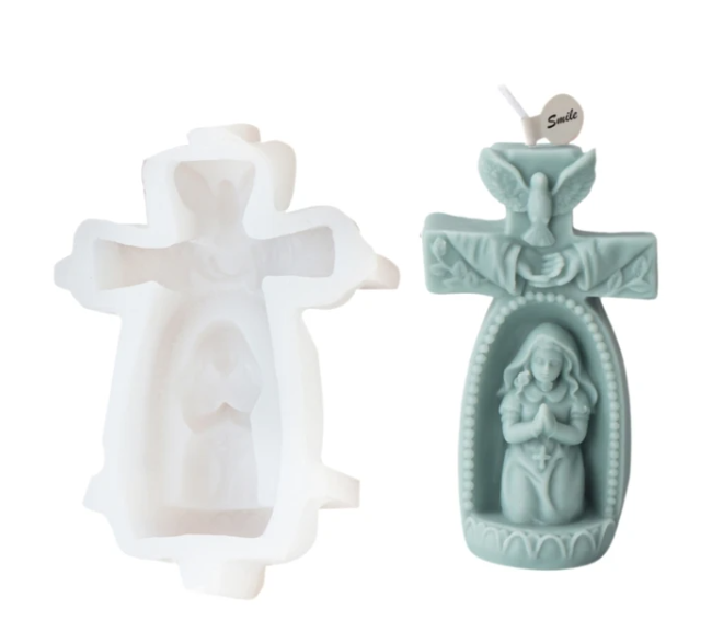 3D Silicone Mould Church Prayer Boy/Girl Mold Epoxy Resin Molds for Ornament Crafting Moulds