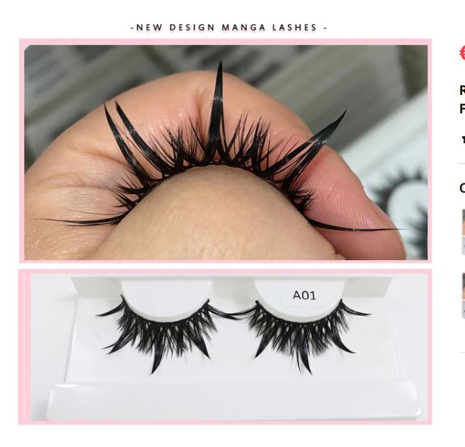 RED SIREN Eyelashes New Design Wet Manga Lashes Korean Makup Fashion Long Thick Natural Fake Eyelashes