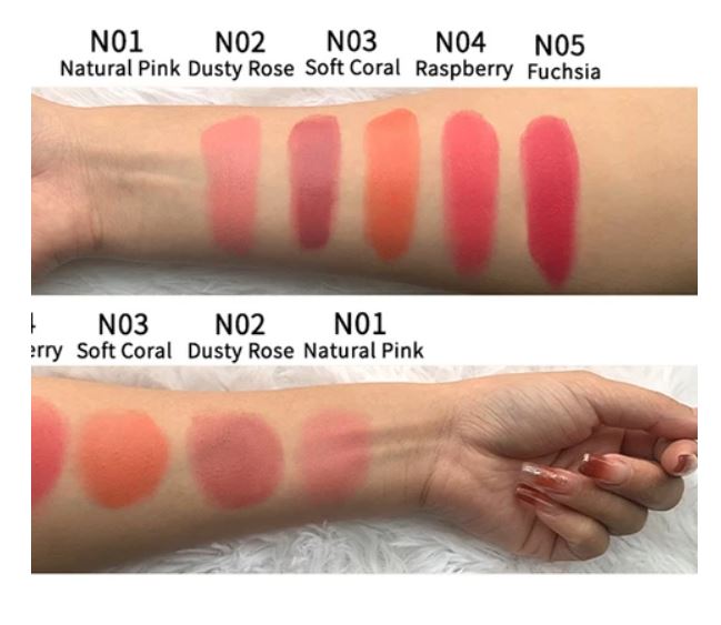 No Logo Multi Use Lightweight Blush Stick Highly Pigmented Skin Blush Double Ended Long Lasting Blusher