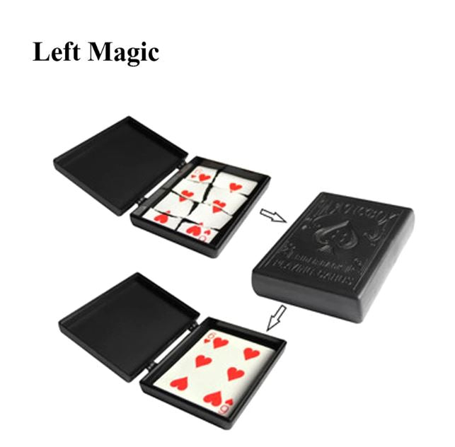 Surprise Restore Box Magic Tricks Black Plastic Box Broken Paper Card Case Close-Up Magic Tricks Props Toys For Children Adult