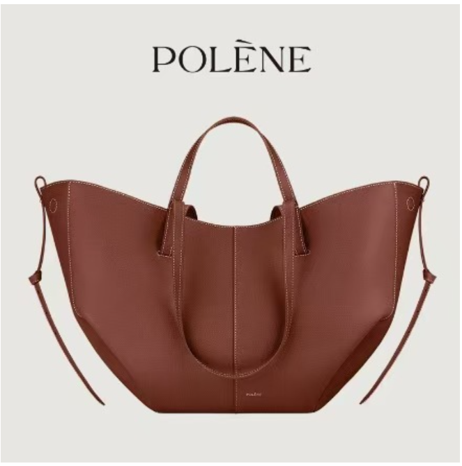 Polene bucket-shaped handbag women's handbag new style wing tote Cyme cowhide handbag simple and fashionable