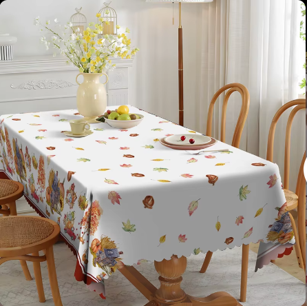 Autumn Pumpkin Tablecloth Printed Spill Resistant Festival Tablecloth for Thanksgiving Harvest Fall